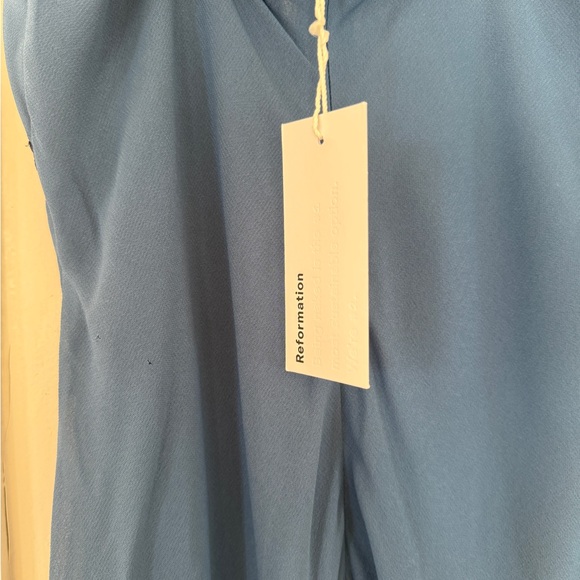 REFORMATION Blue Lace Trim Slip Dress - Picture 8 of 13